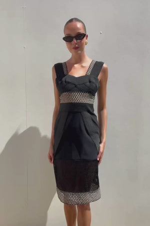 Jonathan Simkhai | Lace Black Bustier Dress | AU 8