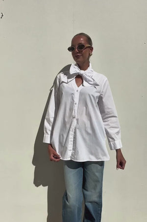 Armani Exchange | Bow Collar Cotton white Shirt | AU 12