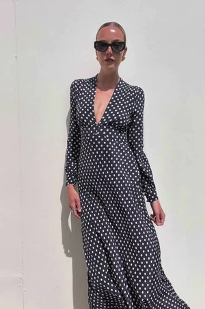 X Rixo | Emory Polka Dot Maxi Dress | AU 6
