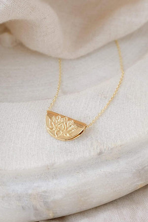 Lotus Short Necklace - Gold