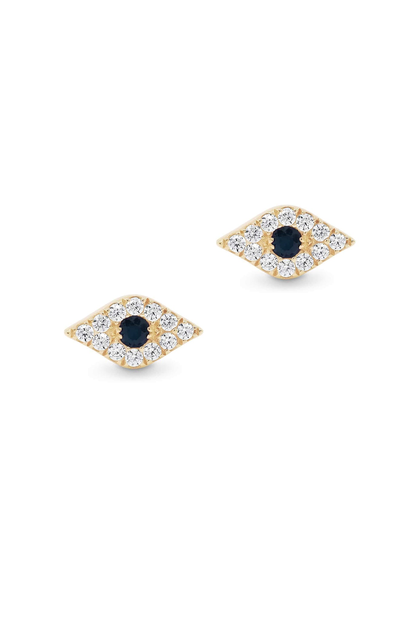 14k Gold Evil Eye Earrings