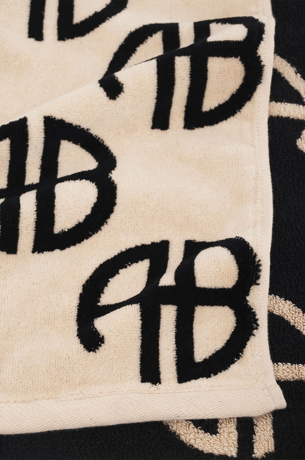 Bahia Towel - Beige Monogram Print