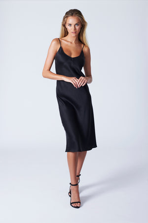 New York Dress - Black Sand Wash Silk