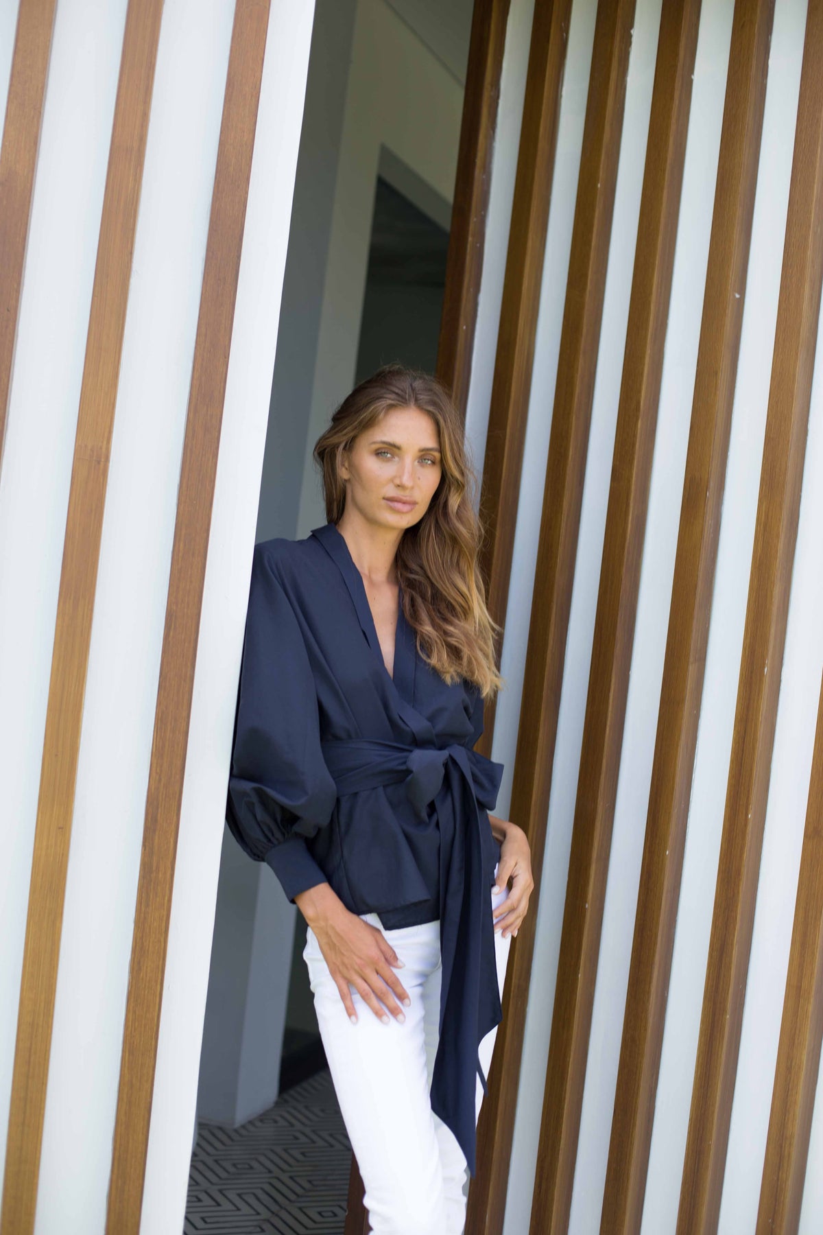 AMA Harlow Blouse - Navy