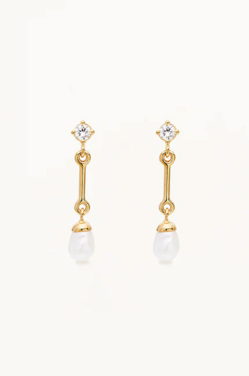 Embrace Stillness Pearl Drop Earrings | Gold