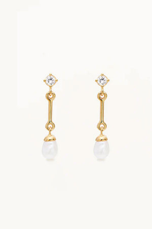 Embrace Stillness Pearl Drop Earrings | Gold