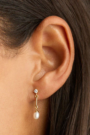 Embrace Stillness Pearl Drop Earrings | Gold
