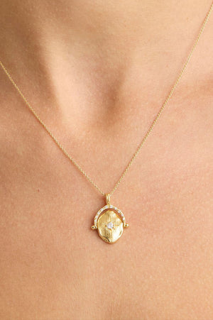 North Star Spinner Necklace - Gold