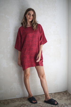 Elle Dress - Red Cheetah