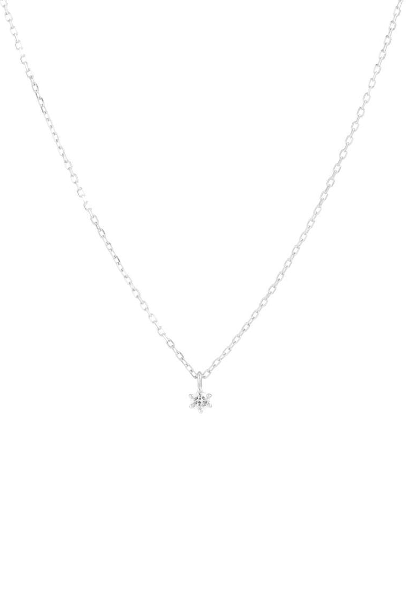 14k White Gold Sweet Droplet Diamond Necklace