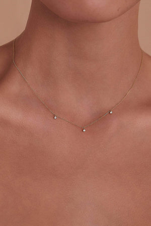 14k Gold Droplets Diamond Necklace