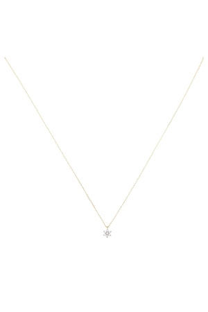 14K Gold Crystal Lotus Flower Necklace