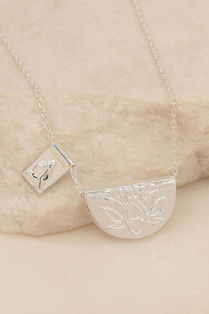 BYC Lotus & Little Buddha Short Necklace | Silver