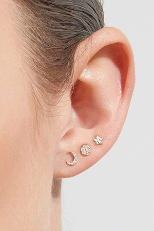 14K Gold Diamond Venus Earrings