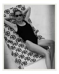 Bahia Towel - Beige Monogram Print